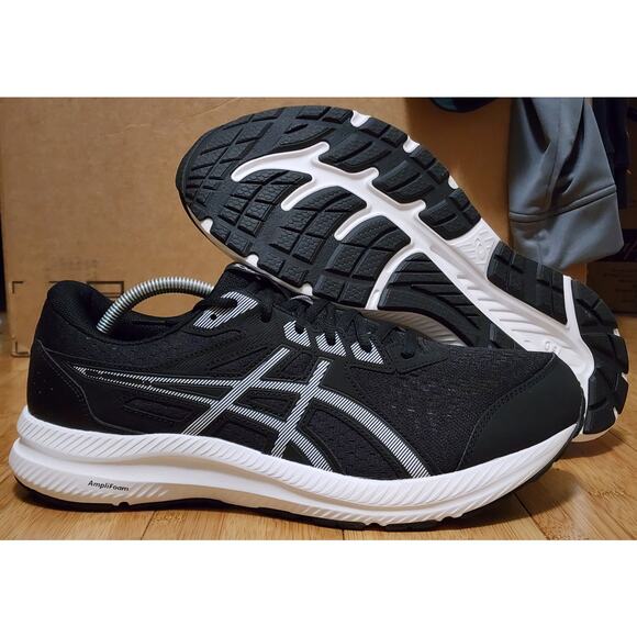 ASICS Gel-Contend 8 Men's Running Sneakers Size 11.5 4E EXTRA WIDE Black White - Picture 1 of 14